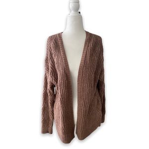 mauve chunky knit cardigan